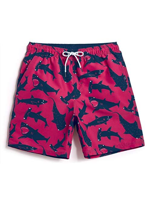 COODYAKE Mens Printed Swim Trunks with Mesh Lining Quick Dry Bathing Suits