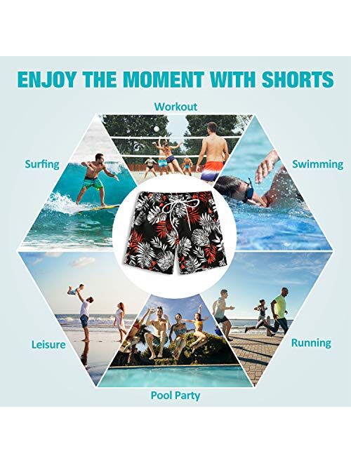 SSLR Mens Swim Trunks Quick Dry Swim Shorts with Mesh Lining Swimwear Hawaiian Bathing Suits