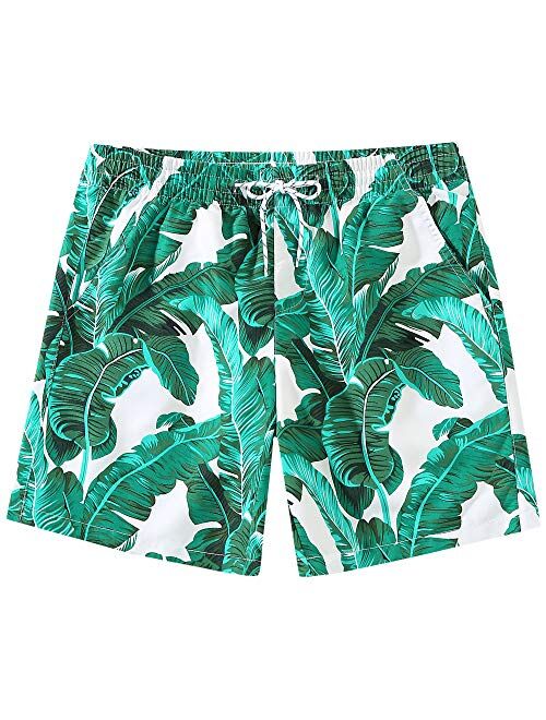 SSLR Mens Swim Trunks Quick Dry Swim Shorts with Mesh Lining Swimwear Hawaiian Bathing Suits