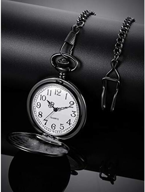 Pocket Watch Personalized Engraved for Brother, Retro Vintage Quartz Roman Numerals Pocket Watch with Chain for Men, Brother Gift Pocket Watch for Birthday Christmas Grad