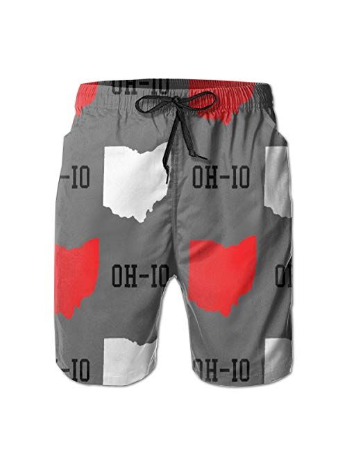 MOONLIT DECAYED Men's 3D Graphic Print Summer Surfing Beach Board Shorts Swimwear with Pocket