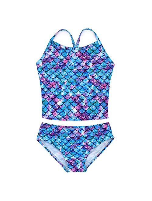 HONISEN Girls 2-Pieces Tankini Swimsuit Beach Swimwear