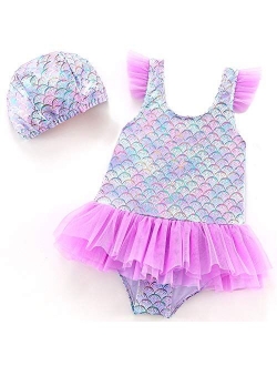 Baby Girls Unicorn Swimsuit One Piece Kids Bathing Suit Little Girls Swimming Wear