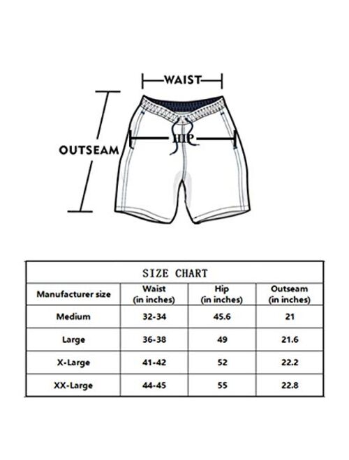 YPTBST Mens Swim Trunks Quick Dry Beach Board Shorts with Mesh Lining Swimwear Bathing Suits