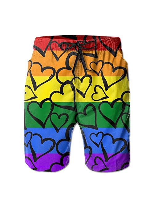 YPTBST Mens Swim Trunks Quick Dry Beach Board Shorts with Mesh Lining Swimwear Bathing Suits