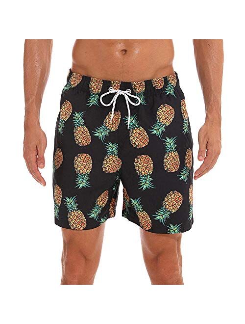 HLVEXH Men's Swim Trunks Quick Dry with Mesh Lining and Pockets