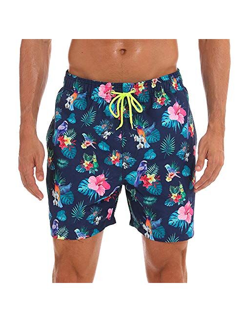 HLVEXH Men's Swim Trunks Quick Dry with Mesh Lining and Pockets