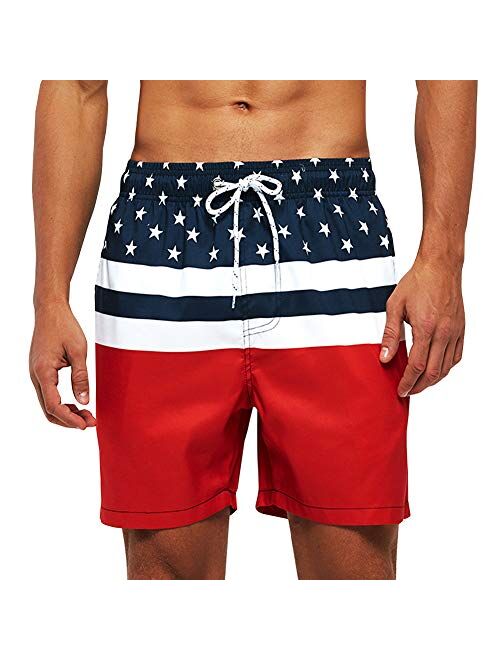 HLVEXH Men's Swim Trunks Quick Dry with Mesh Lining and Pockets