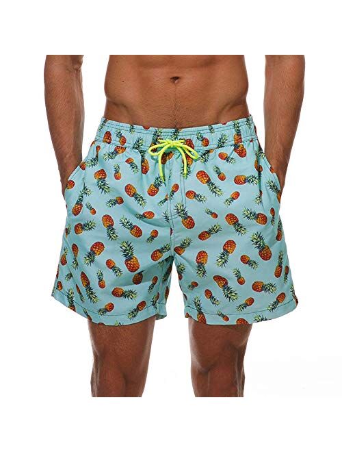 HLVEXH Men's Swim Trunks Quick Dry with Mesh Lining and Pockets