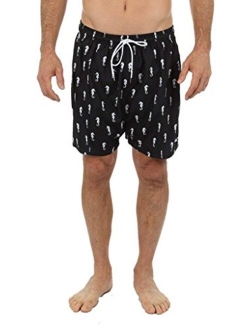 UZZI Men's Bimini Quick Dry Printed Short Swim Trunks