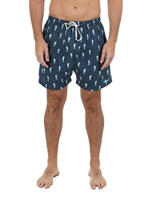 UZZI Men's Bimini Quick Dry Printed Short Swim Trunks