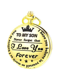 Men Vintage Pocket Watch with Chain for Family Gifts