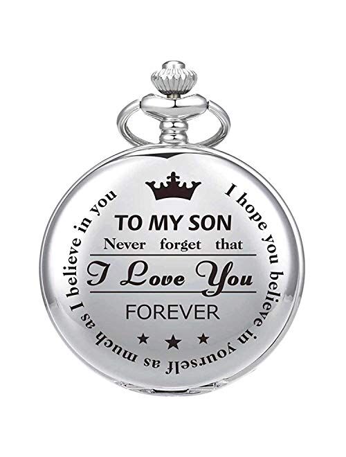 Men Vintage Pocket Watch with Chain for Family Gifts