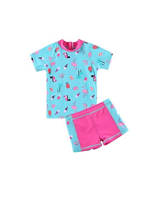 Wishere Kid Boy Girl Rash Guard Sets Two-Pieces Swimwear UPF UV Swimsuit