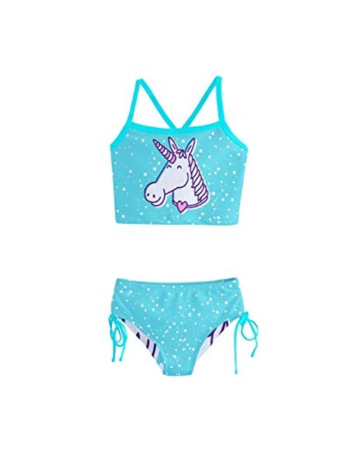 PattyCandy Swimwear Set Sky Unicorn in Space & Floral Kids Little Girls Two-Piece Tankini & One Piece Swimsuit