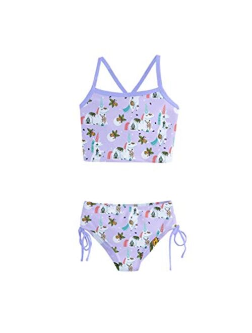 PattyCandy Swimwear Set Sky Unicorn in Space & Floral Kids Little Girls Two-Piece Tankini & One Piece Swimsuit