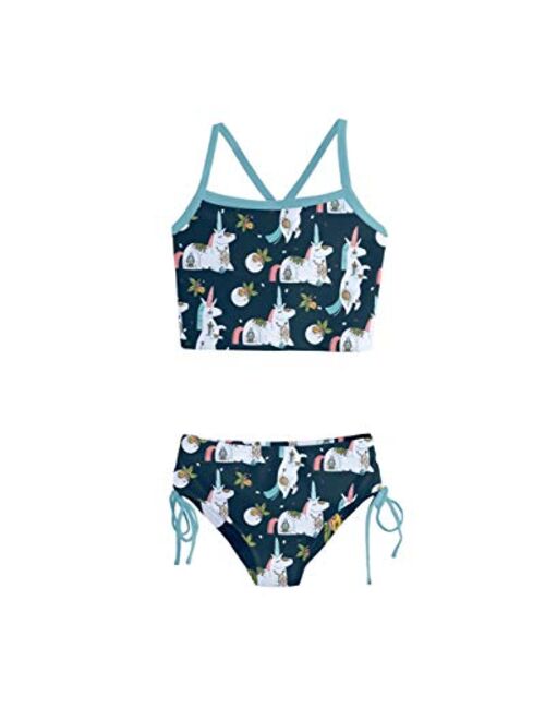 PattyCandy Swimwear Set Sky Unicorn in Space & Floral Kids Little Girls Two-Piece Tankini & One Piece Swimsuit