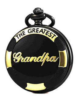 Retro Grandpa/Dad Pendant Gift for Quartz Pocket Watch + Chain