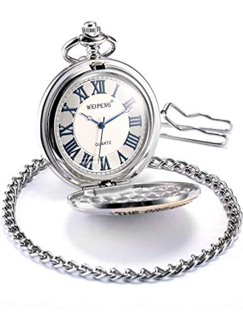 Retro Grandpa/Dad Pendant Gift for Quartz Pocket Watch + Chain