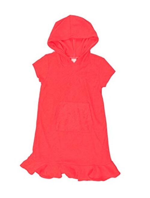 iDrawl Girls' Cover-ups Swimsuit Beach Dress Top, Short Sleeves Hooded Swimming Towel Cover Up