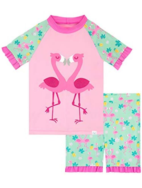 Harry Bear Girls' Flamingo Two Piece Swim Set