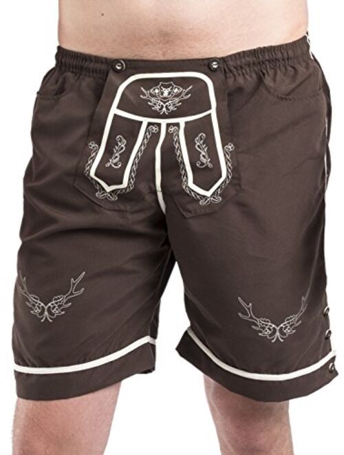 Schöneberger Men's Bavarian Swim Shorts - Lederhosen Style Trunk Oktoberfest