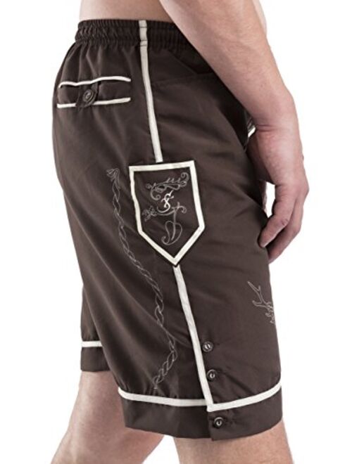 Schöneberger Men's Bavarian Swim Shorts - Lederhosen Style Trunk Oktoberfest