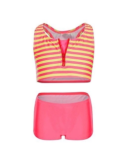 DAYU Girls Boyshort Tankini Swimwear Beach-Sport 2 Piece Swimsuit