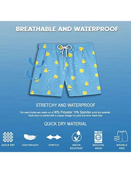 Visive Mens Swim Trunks Elastic Waist Drawstring Shorts from Small - 2XL