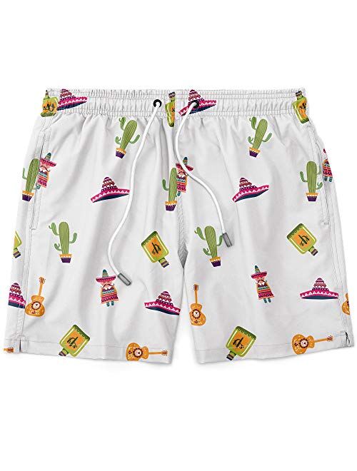 Visive Mens Swim Trunks Elastic Waist Drawstring Shorts from Small - 2XL