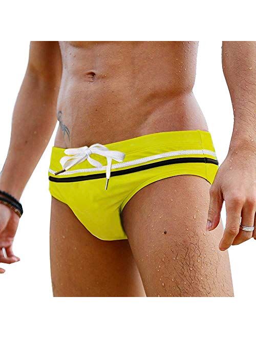 UXH New Men's Tigh Swimming Briefs whiteTrunks Swimwear Swimsuit Water Repellent Man Beach Short Men Swim Suit