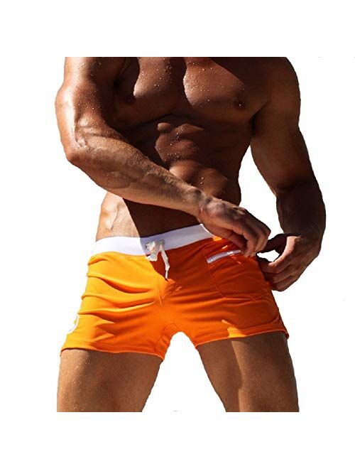 YAVOCOS Mens Quick Dry Swim Trunk Beach Board Swimwear Shorts with Front Zipper Pockets