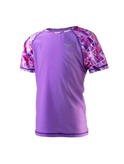 Girl's UV Swim Shirt Short Sleeve Printed Rashguard