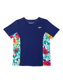 Girl's UV Swim Shirt Short Sleeve Printed Rashguard