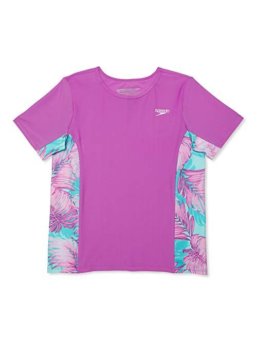 Speedo Girl's UV Swim Shirt Short Sleeve Printed Rashguard