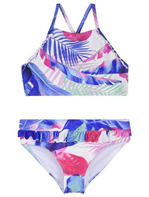 Buy Cadocado Girls Bikini Swimsuit Cross Back Beach Sport Ruffle ...