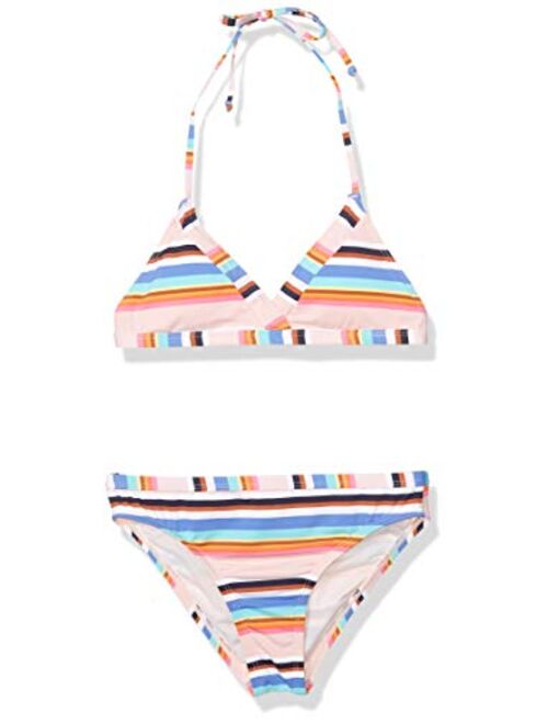 Hobie Girls' Big Triangle Halter Bikini Top and Hipster Bottom Swimsuit Set