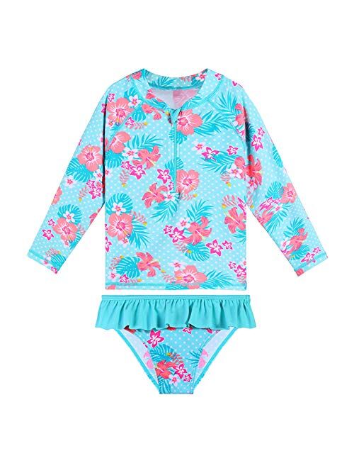 TFJH E Girls Swimsuits Two Pieces Swimming Costumes Tankini Sunsuit UPF 50+