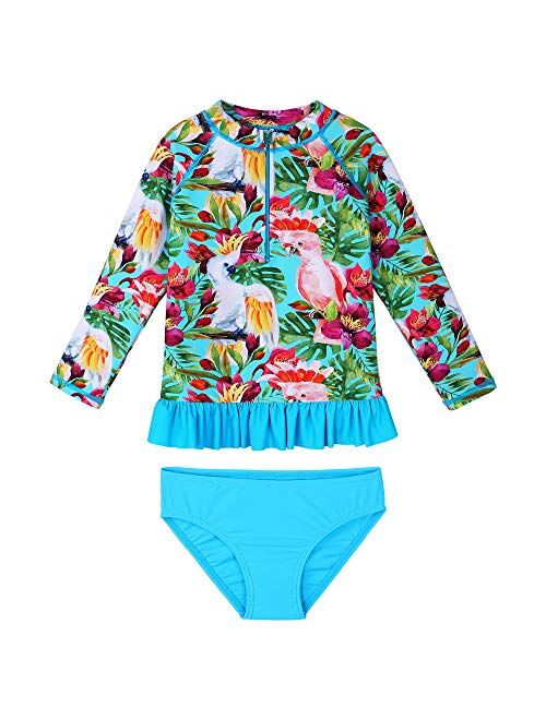 TFJH E Girls Swimsuits Two Pieces Swimming Costumes Tankini Sunsuit UPF 50+