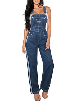 Revolt Women's Classic Denim Bib Overalls Juniors Sizes S, M, L