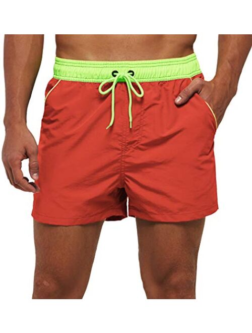 yuyangdpb Mens Swim Trunks 5" Beach Shorts with Pockets