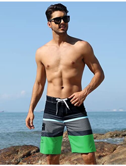 ninovino Men's Sportwear Swim Trunks Quick Dry Board Shorts with Lining