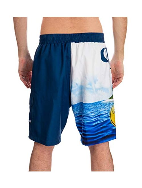 Calhoun Official Corona Mens Swim Trunk Board Shorts Summer Can Island Design