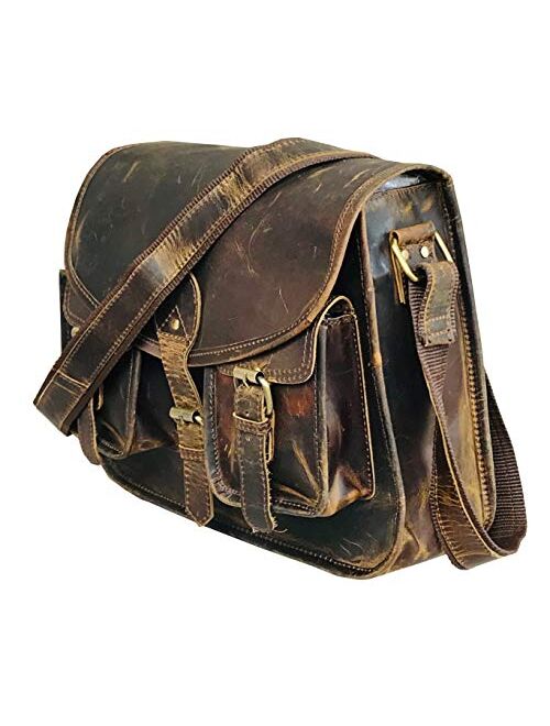 Ruzioon buffalo Leather Crossbody Purse Women Shoulder Bag Satchel Ladies Travel Purse Genuine Leather