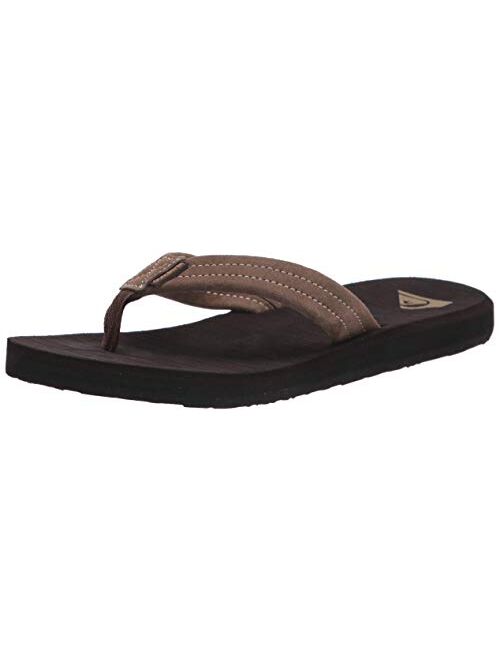 Quiksilver Men's Carver Suede 3 Point Flip Flop Athletic Sandal