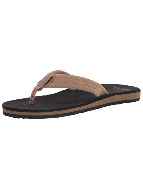 Quiksilver Men's Carver Suede 3 Point Flip Flop Athletic Sandal