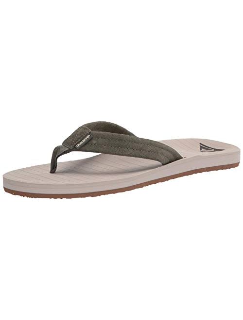 Quiksilver Men's Carver Suede 3 Point Flip Flop Athletic Sandal