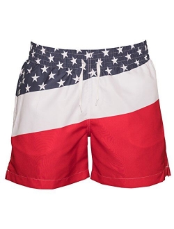 Meripex Apparel Men's Patriotic American Flag Swim Trunks: The Old Glory's