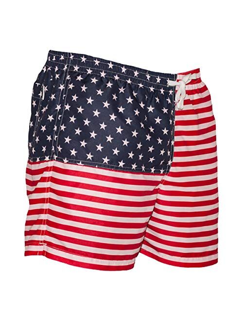 Meripex Apparel Men's Patriotic American Flag Swim Trunks: The Old Glory's