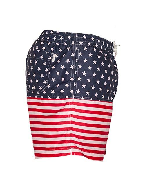 Meripex Apparel Men's Patriotic American Flag Swim Trunks: The Old Glory's